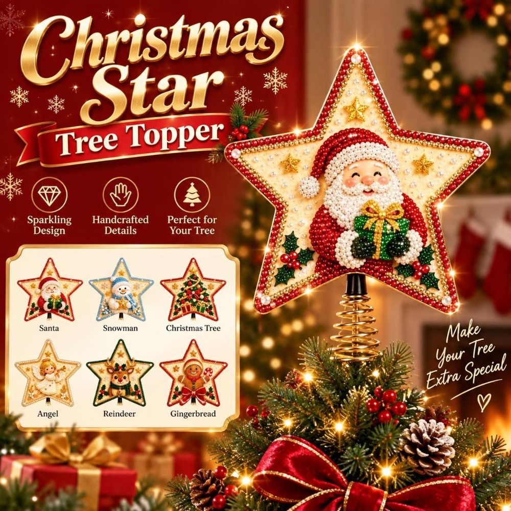 Star Tree Topper - Star Shape Christmas Star Tree Topper