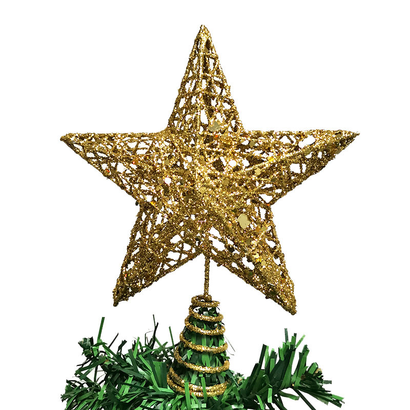 1pcs 15*20cm Gold Glitter Chri - Star Tree Topper recension och pris