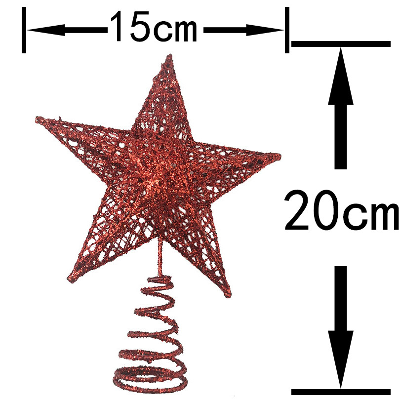 1pcs 15*20cm Gold Glitter Chri - Star Tree Topper recension och pris