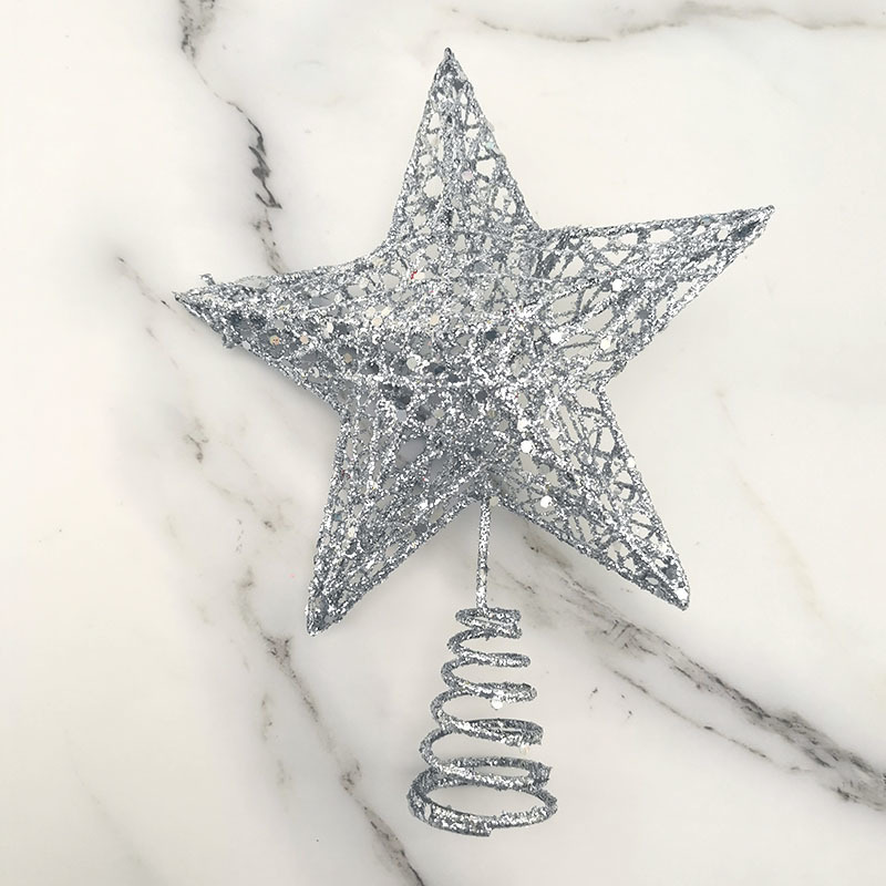 1pcs 15*20cm Gold Glitter Chri - Star Tree Topper recension och pris