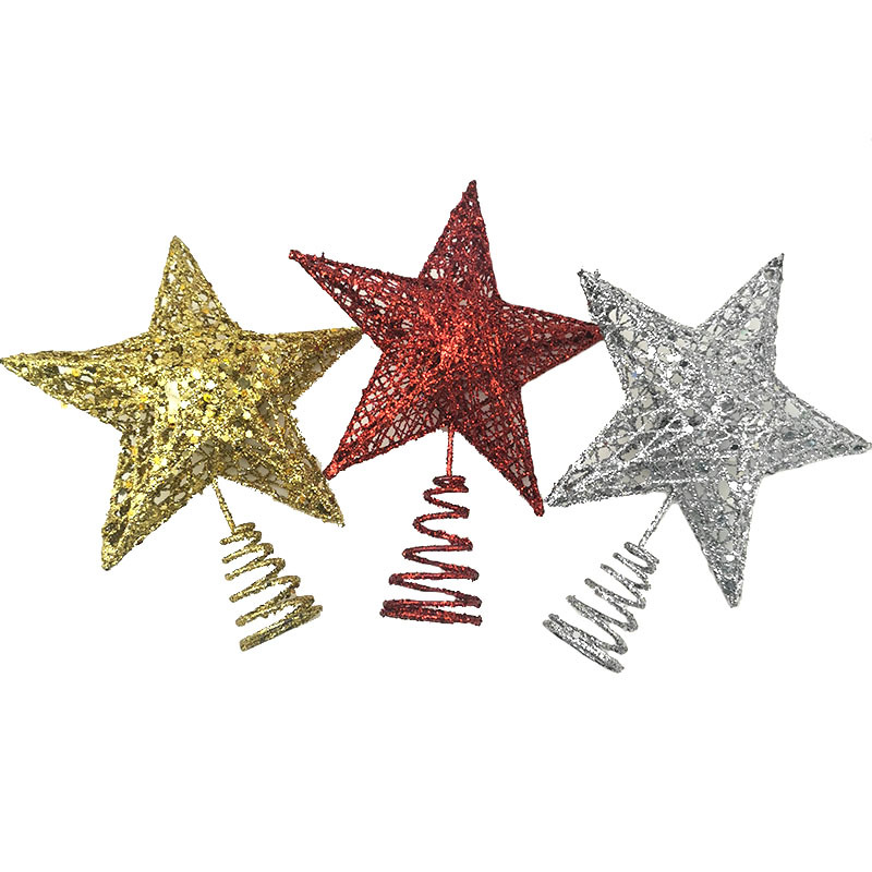 1pcs 15*20cm Gold Glitter Chri - Star Tree Topper recension och pris
