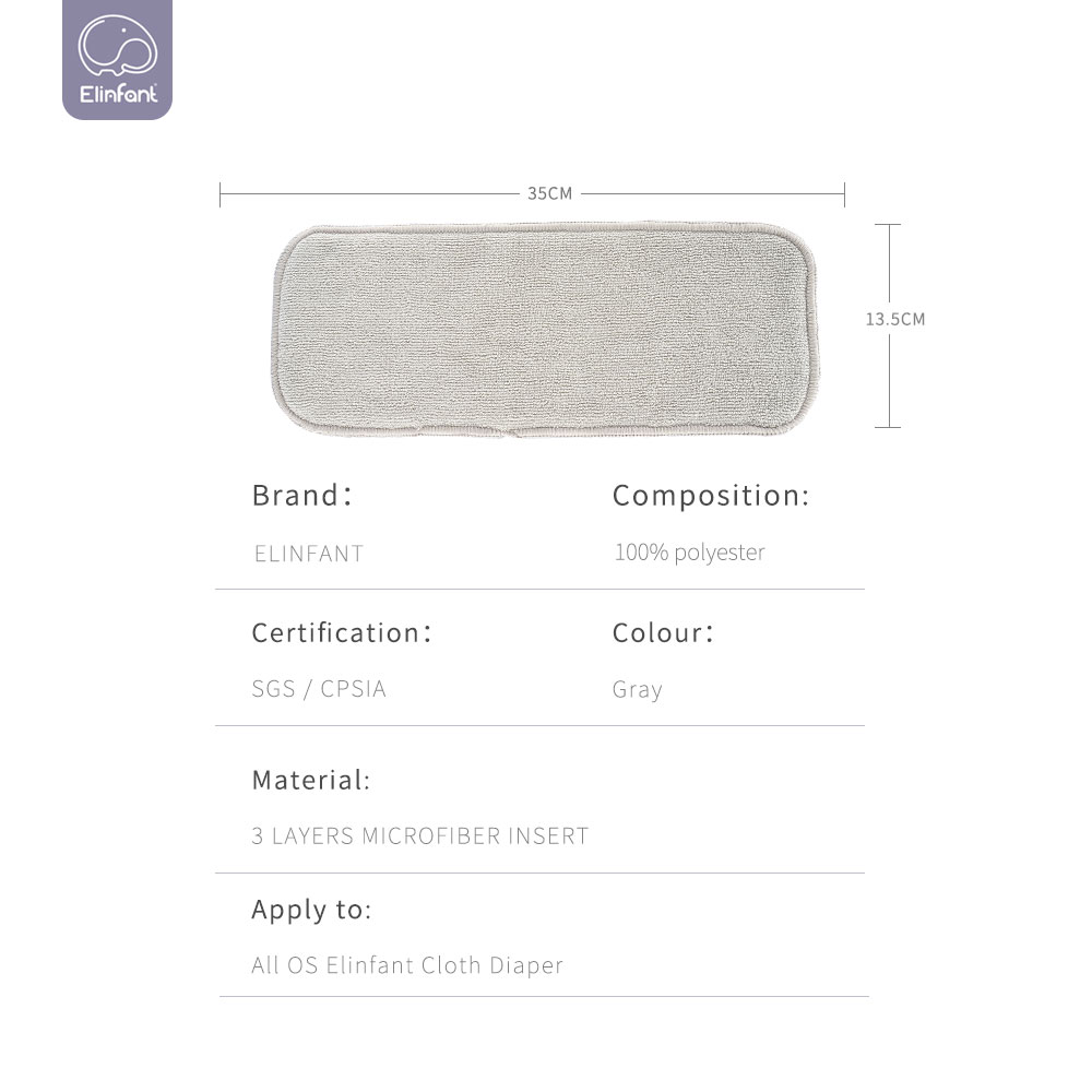 Elinfant 3 layers gray microfi - Pampers Diaper Premium Care recension och pris