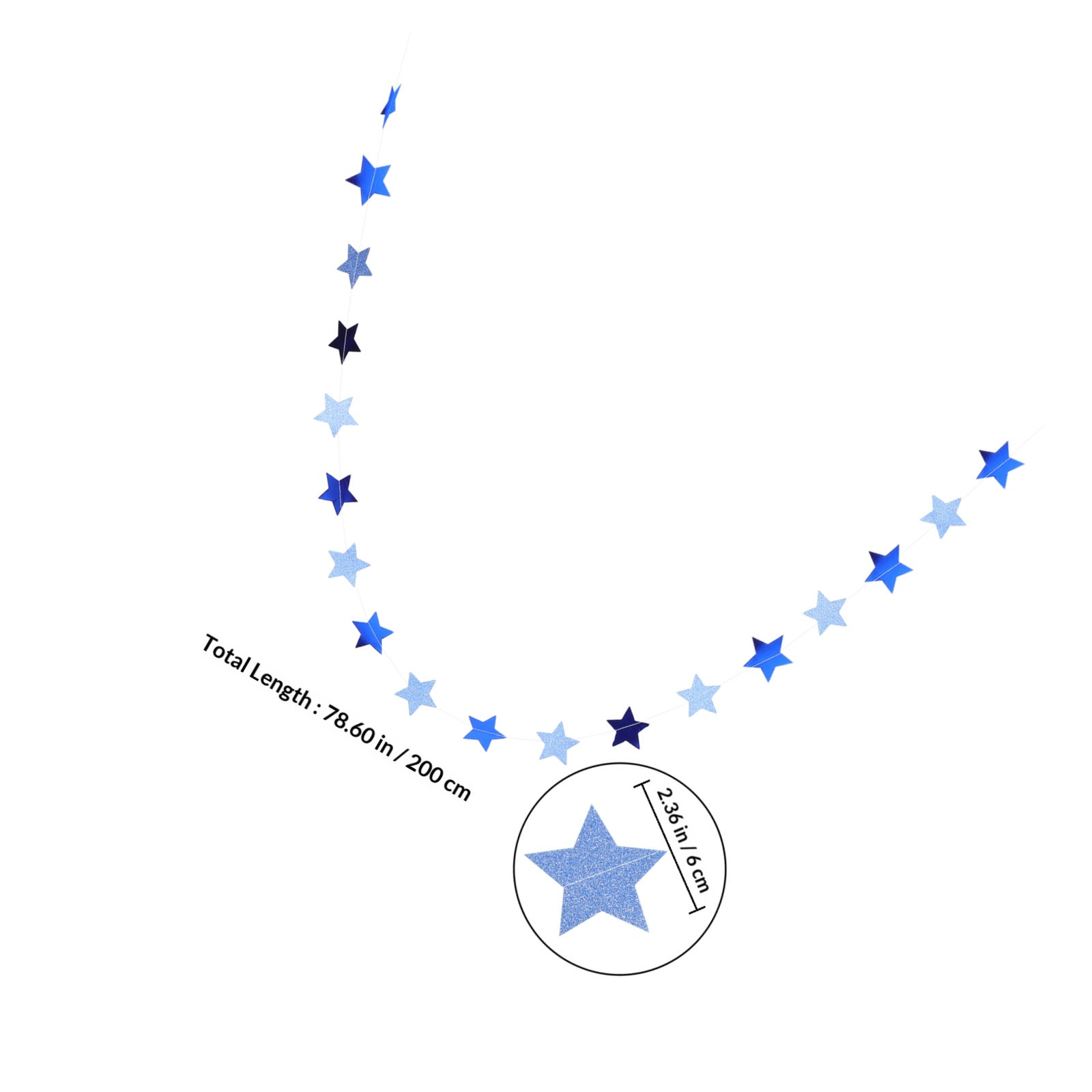 Silver Glitter Star Tinsel Gar - Tinsel Garland Decoration recension och pris