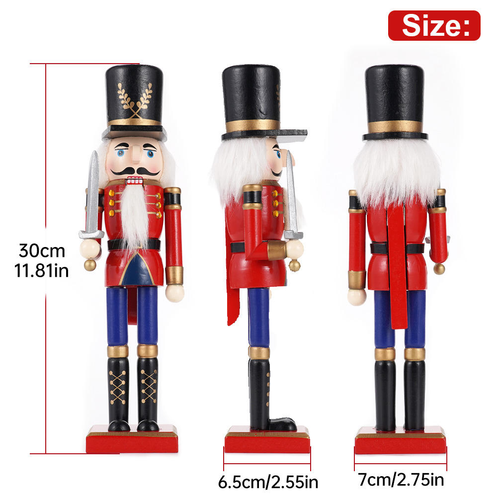 30cm Wooden Nutcracker Ornamen - Nutcracker Figurine recension och pris